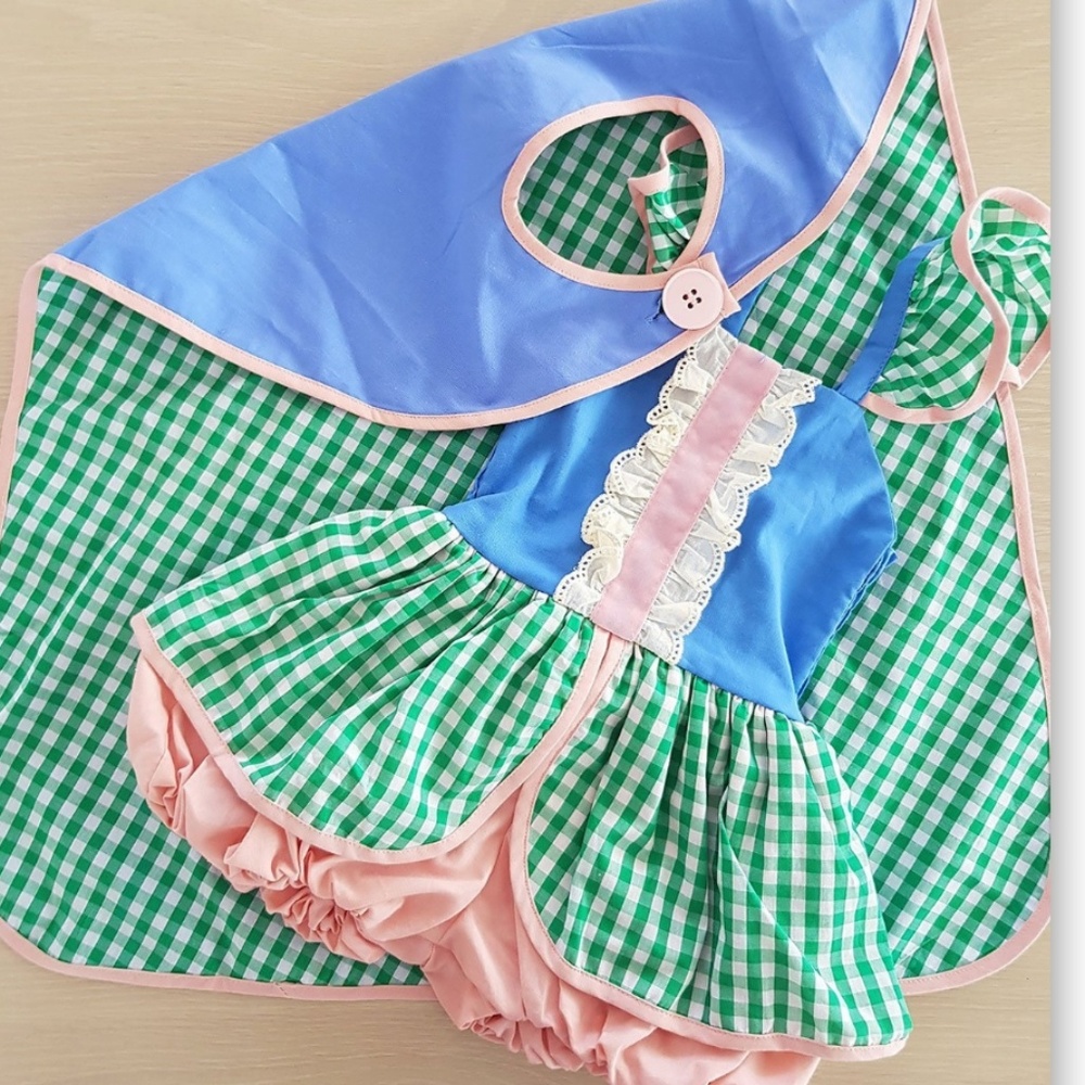 DOLLCAKE NWT Easter pics bubble ROMPER & CAPE